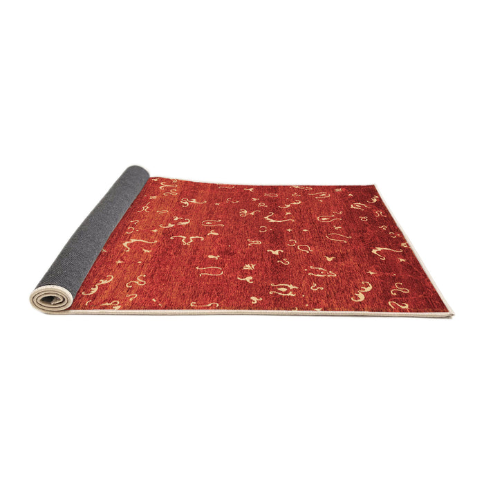 Sideview of Abstract Orange Modern Rug, abs4109org