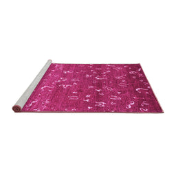 Sideview of Machine Washable Abstract Pink Modern Rug, wshabs4109pnk