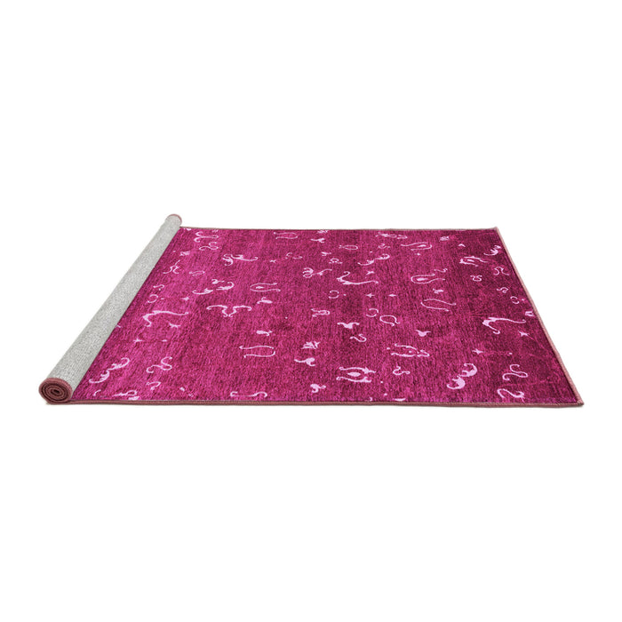Sideview of Machine Washable Abstract Pink Modern Rug, wshabs4109pnk