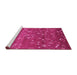 Sideview of Machine Washable Abstract Pink Modern Rug, wshabs4109pnk