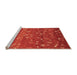 Sideview of Machine Washable Abstract Orange Modern Area Rugs, wshabs4109org