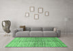 Machine Washable Abstract Emerald Green Modern Area Rugs in a Living Room,, wshabs410emgrn