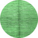 Round Abstract Emerald Green Modern Rug, abs410emgrn