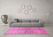 Machine Washable Abstract Pink Modern Rug in a Living Room, wshabs410pnk