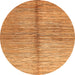 Round Abstract Orange Modern Rug, abs410org