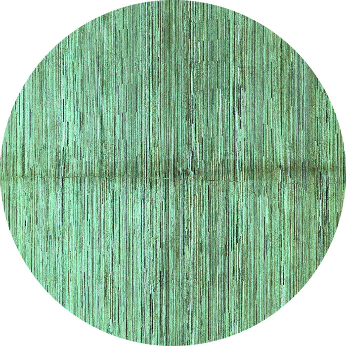 Round Abstract Turquoise Modern Rug, abs410turq