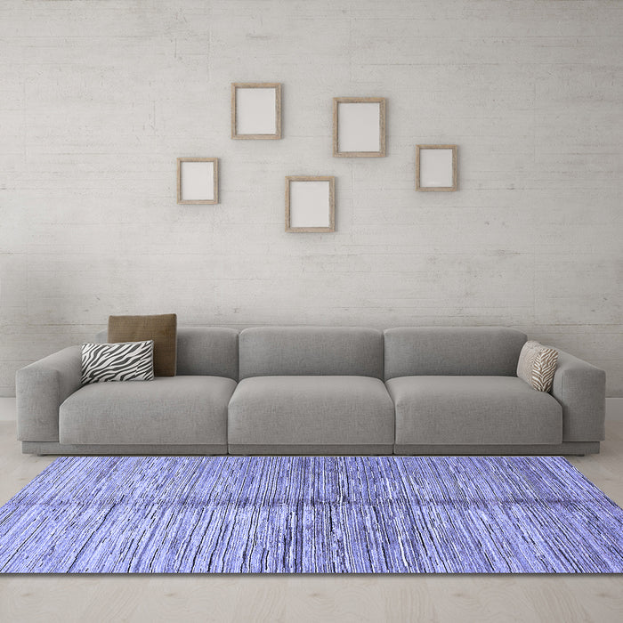 Machine Washable Abstract Blue Modern Rug in a Living Room, wshabs410blu