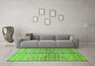 Machine Washable Abstract Green Modern Area Rugs in a Living Room,, wshabs410grn