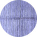 Round Abstract Blue Modern Rug, abs410blu