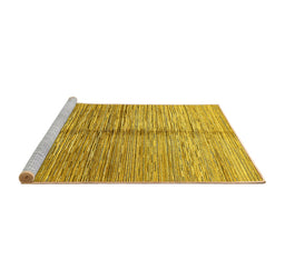 Sideview of Machine Washable Abstract Yellow Modern Rug, wshabs410yw