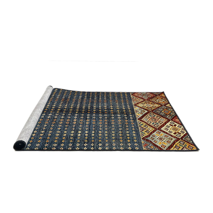 Sideview of Machine Washable Abstract Brown Rug, wshabs411
