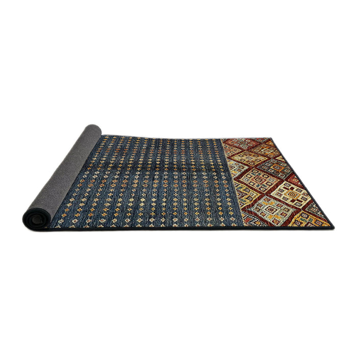 Sideview of Abstract Brown Modern Rug, abs411