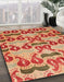 Machine Washable Abstract Red Rug in a Family Room, wshabs4110