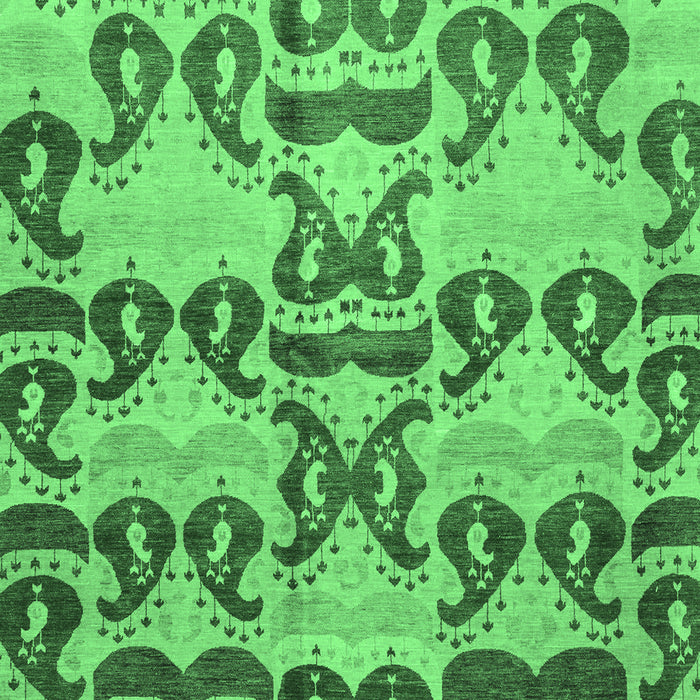 Machine Washable Abstract Emerald Green Modern Area Rugs, wshabs4110emgrn