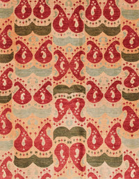 Machine Washable Abstract Red Rug, wshabs4110