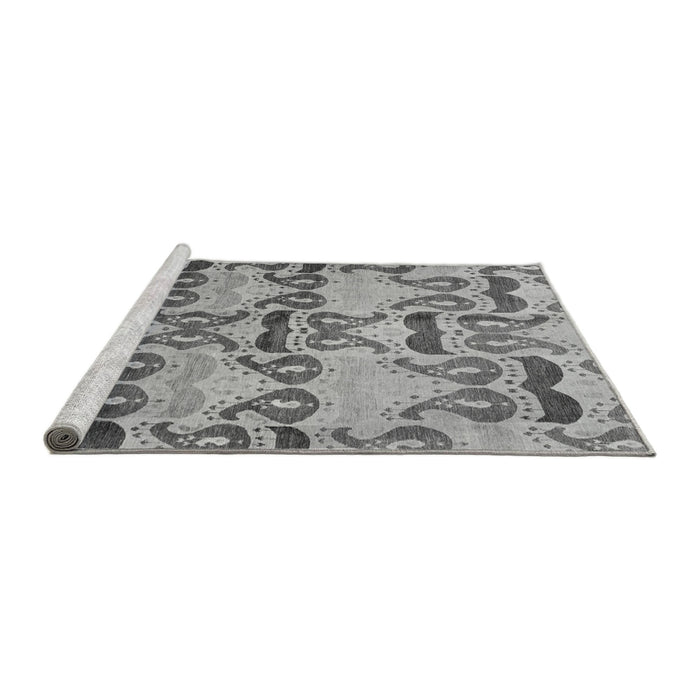 Sideview of Machine Washable Abstract Gray Modern Rug, wshabs4110gry
