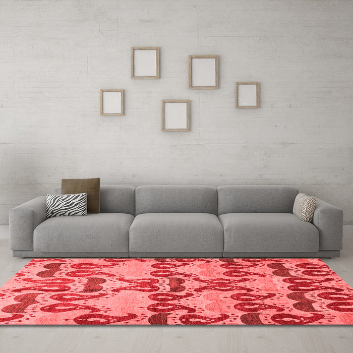 Modern Red Washable Rugs