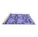 Sideview of Machine Washable Abstract Blue Modern Rug, wshabs4110blu