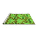 Sideview of Machine Washable Abstract Green Modern Area Rugs, wshabs4110grn