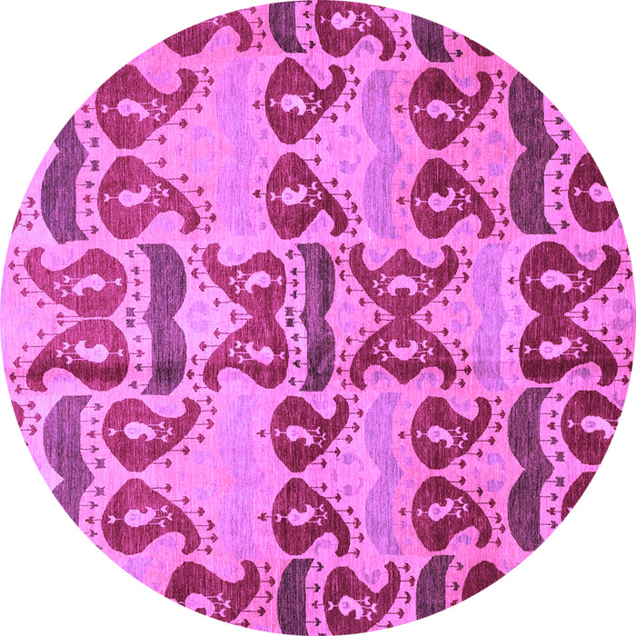 Round Abstract Purple Modern Rug, abs4110pur
