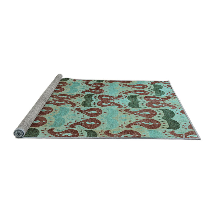 Sideview of Machine Washable Abstract Light Blue Modern Rug, wshabs4110lblu