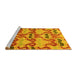 Sideview of Machine Washable Abstract Yellow Modern Rug, wshabs4110yw