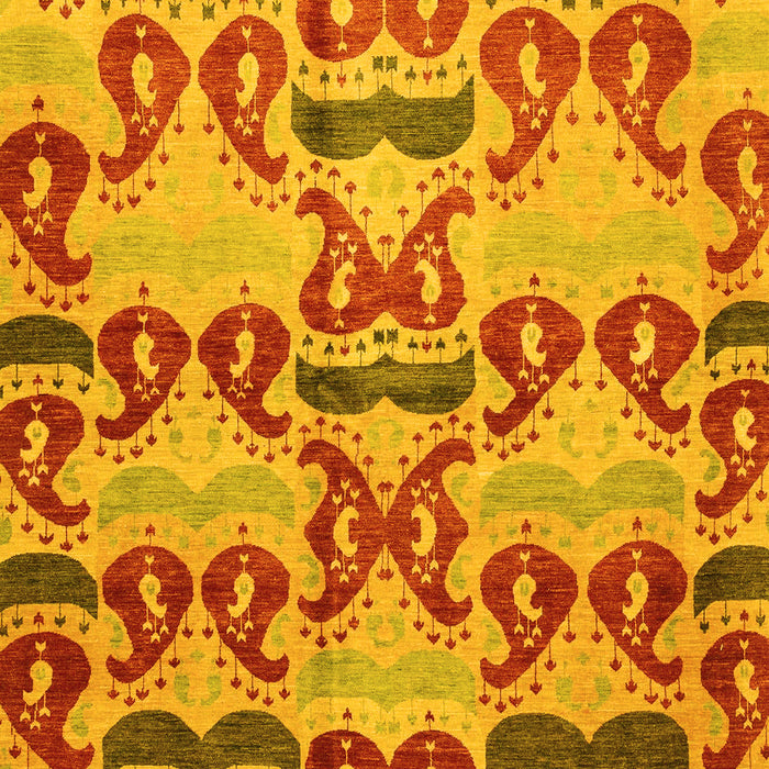 Machine Washable Abstract Yellow Modern Rug, wshabs4110yw