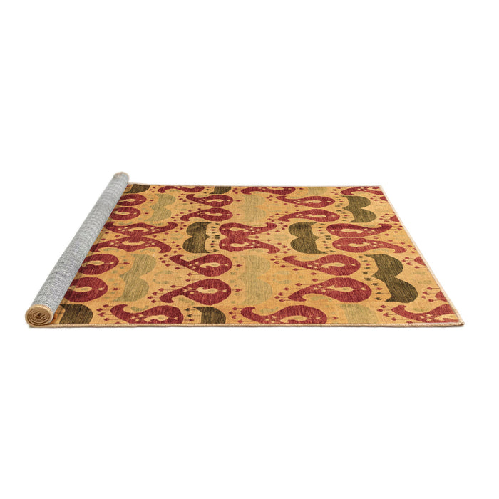 Sideview of Machine Washable Abstract Brown Modern Rug, wshabs4110brn