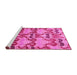 Sideview of Machine Washable Abstract Pink Modern Rug, wshabs4110pnk