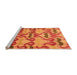 Sideview of Machine Washable Abstract Orange Modern Area Rugs, wshabs4110org