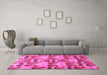 Machine Washable Abstract Pink Modern Rug in a Living Room, wshabs4110pnk