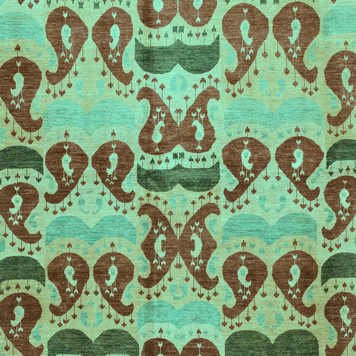 Machine Washable Abstract Turquoise Modern Area Rugs, wshabs4110turq