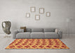 Machine Washable Abstract Brown Modern Rug in a Living Room,, wshabs4111brn