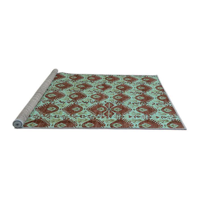 Sideview of Machine Washable Abstract Light Blue Modern Rug, wshabs4111lblu