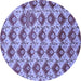 Round Abstract Blue Modern Rug, abs4111blu