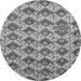 Round Machine Washable Abstract Gray Modern Rug, wshabs4111gry