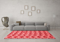 Machine Washable Abstract Red Modern Rug, wshabs4111red