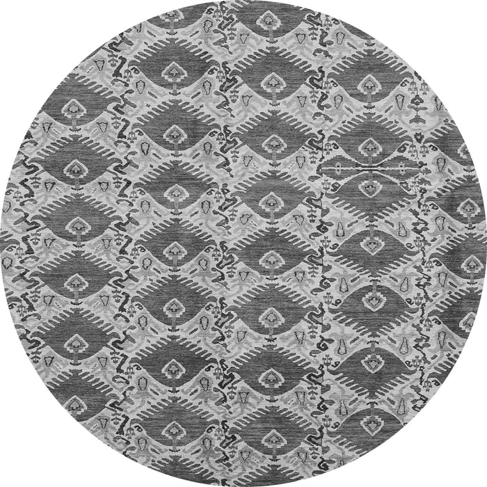 Round Abstract Gray Modern Rug, abs4111gry