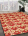 Machine Washable Abstract Neon Red Rug in a Family Room, wshabs4111