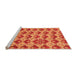 Sideview of Machine Washable Abstract Orange Modern Area Rugs, wshabs4111org