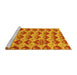 Sideview of Machine Washable Abstract Yellow Modern Rug, wshabs4111yw