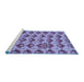 Sideview of Machine Washable Abstract Blue Modern Rug, wshabs4111blu