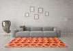 Machine Washable Abstract Orange Modern Area Rugs in a Living Room, wshabs4111org