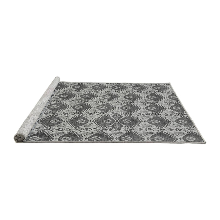 Sideview of Machine Washable Abstract Gray Modern Rug, wshabs4111gry