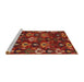 Sideview of Machine Washable Abstract Red Rug, wshabs4112