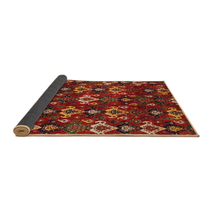 Sideview of Abstract Red Modern Rug, abs4112