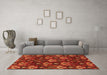 Machine Washable Abstract Orange Modern Area Rugs in a Living Room, wshabs4112org