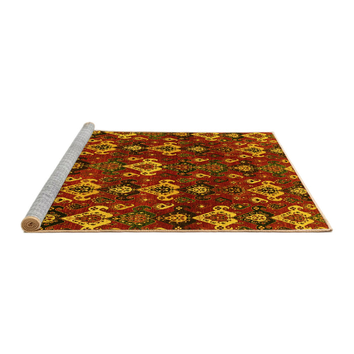 Sideview of Machine Washable Abstract Yellow Modern Rug, wshabs4112yw