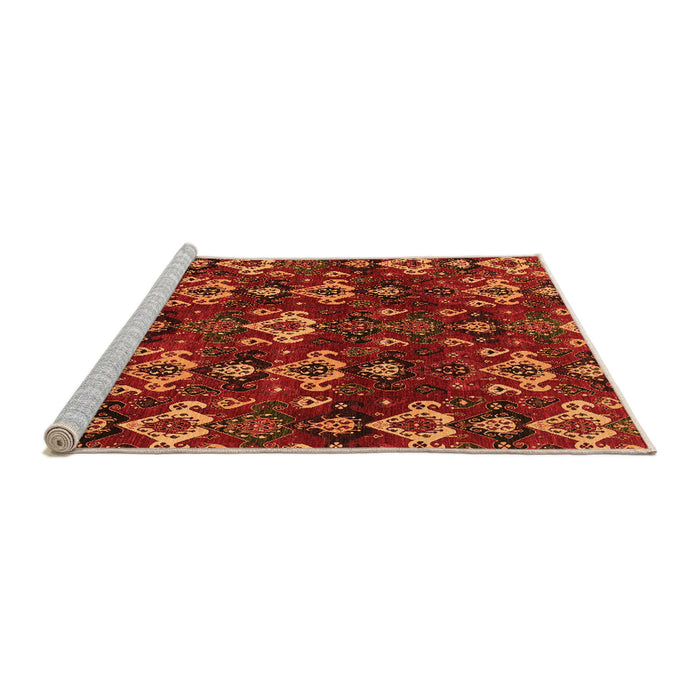 Sideview of Machine Washable Abstract Orange Modern Area Rugs, wshabs4112org