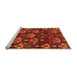 Sideview of Machine Washable Abstract Orange Modern Area Rugs, wshabs4112org